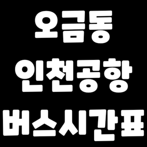 오금동-인천공항버스 시간표