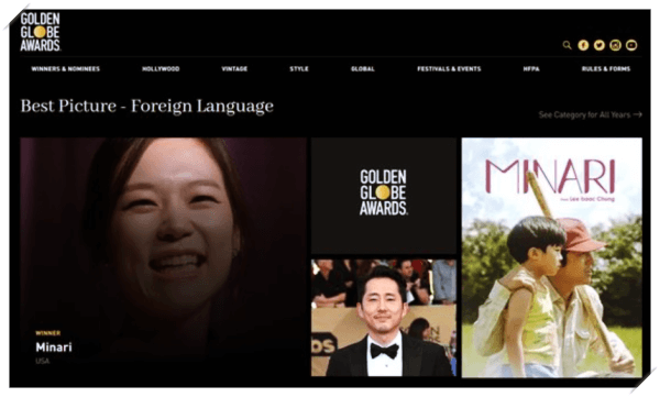 골든글로브 최우수 외국어영화상을 수상한 영화 미나리