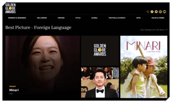  영화 미나리, 미국 영화임에도 골든글로브 최우수 외국어영화상 수상