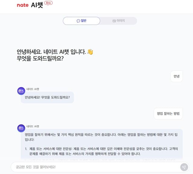 네이트AI챗 질문