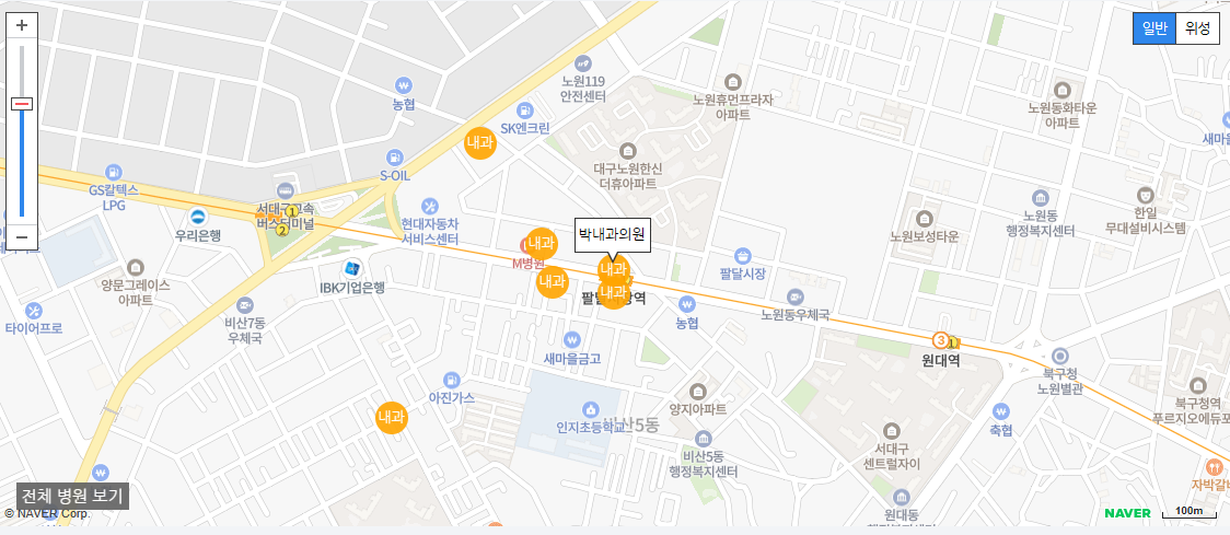 대구광역시 야간 진료 내과 병원 박내과의원