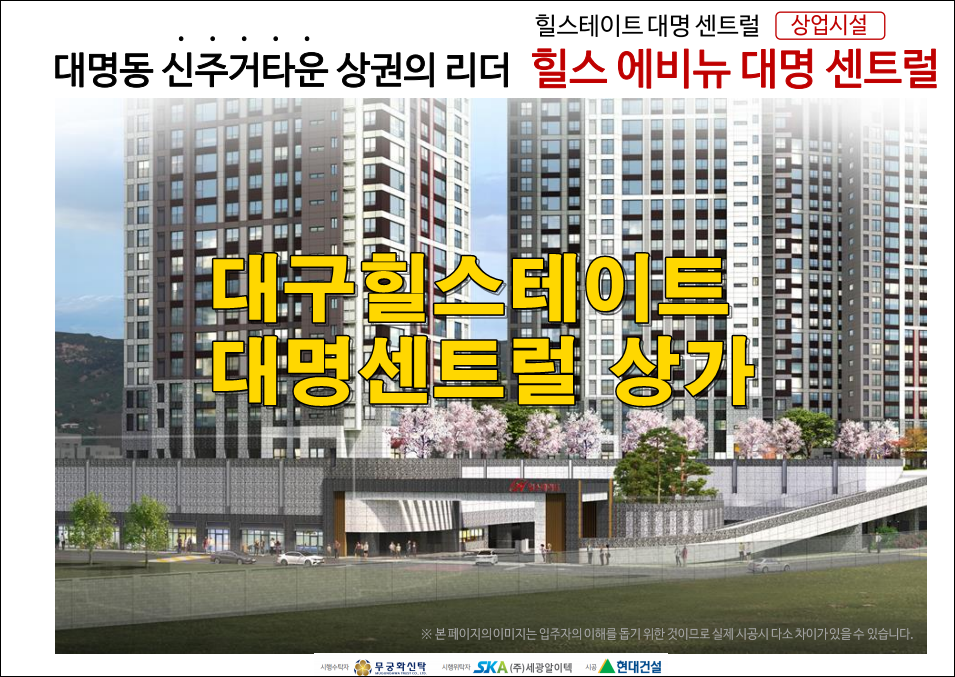  힐스테이트 대명 센트럴 단지내 상가분양소식
