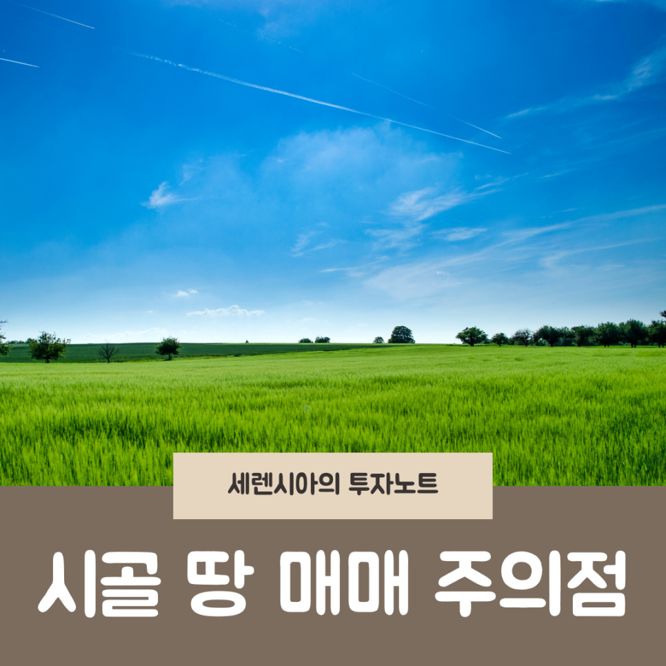 시골땅 토지 매매 주의점