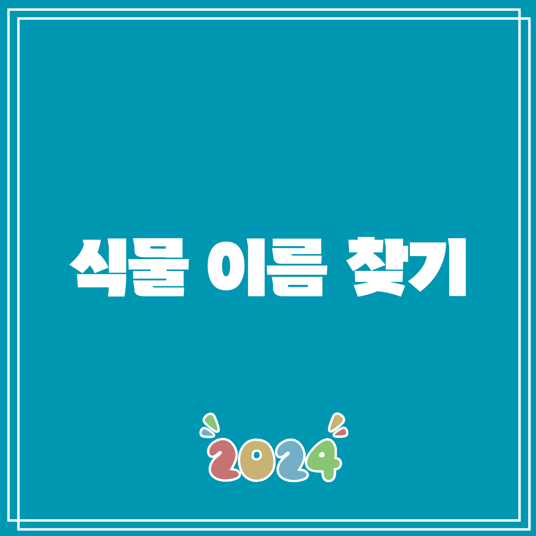 식물 이름 찾기