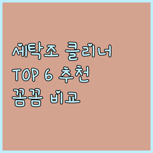세탁조 클리너 추천 TOP 6 꼼꼼 