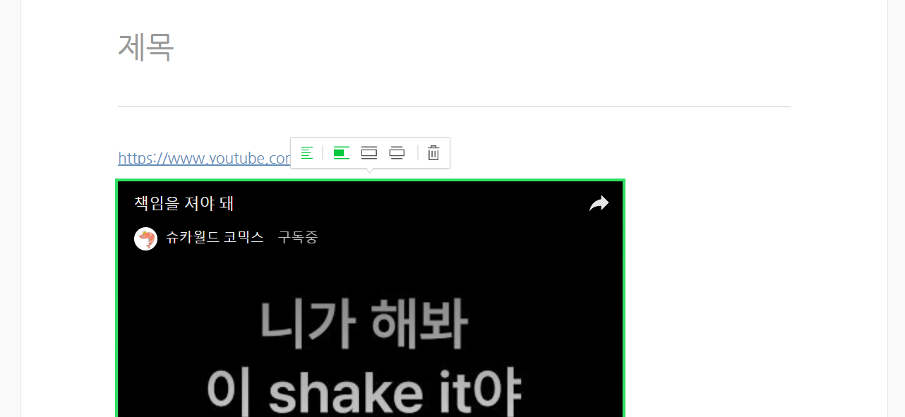 네이버 블로그 영상 입력시