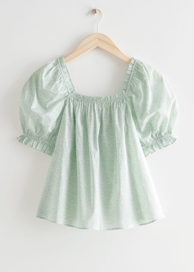  Frilled Puff Sleeve Blouse