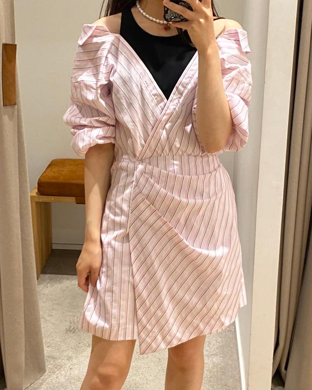 마쥬 스트라이프 셔츠 원피스 MFPRO02420