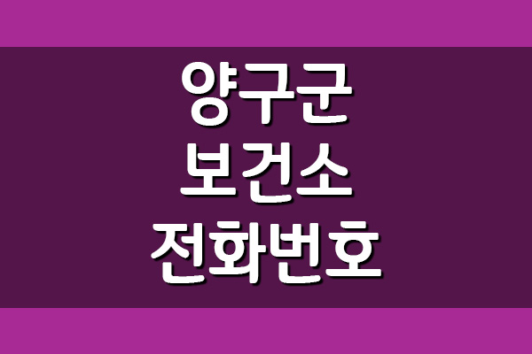  양구군 보건소 전화번호/진료시간/위치