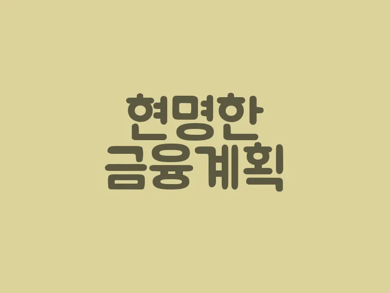 현명한 금융 계획