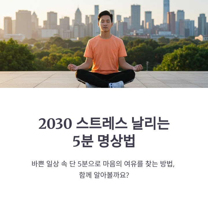 2030세대를 위한 스트레스 날리는 5분 명상법
