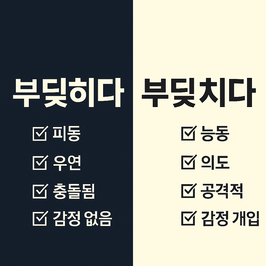 부딪히다부딪치다