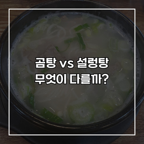 곰탕 vs 설렁탕, 무엇이 다를까?