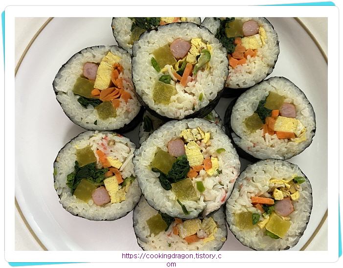  김밥 맛있게 싸는법! 청양마요 게살넣기