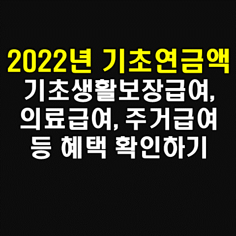  2022년 기초연금 수급액, 주거급여, 의료급여 등 혜택 알아보기