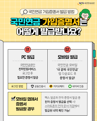 국민연금 가입증명서 발급 방법
