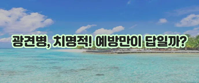 광견병 증상 원인 치료 그리고 예방접종이 중요합니다