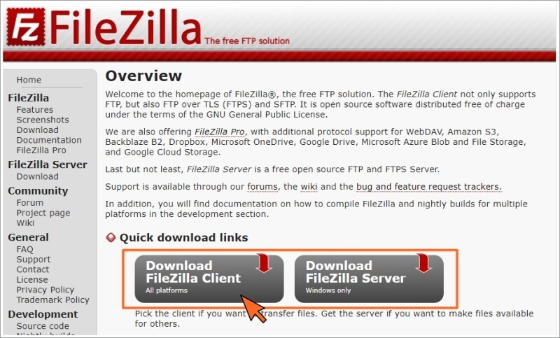  filezilla 다운로드 설치
