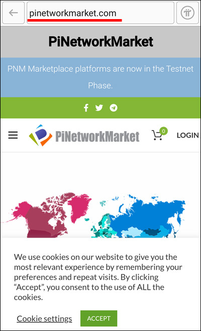 Pi Network Market mobile connected screeenshot