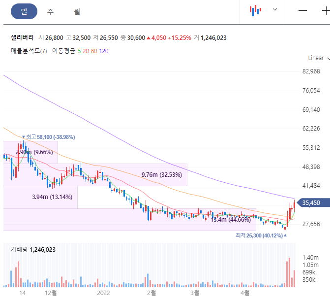 셀리버리 주가