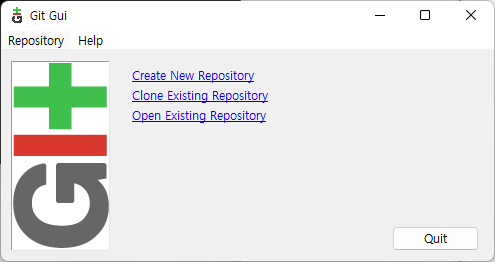 Git GUI Here 실행 화면