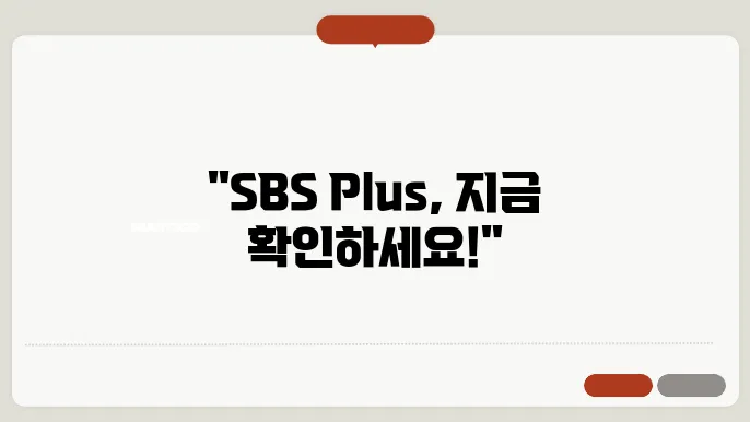 SBS Plus 편성표 확인과 관련한 공지사항 및 소식