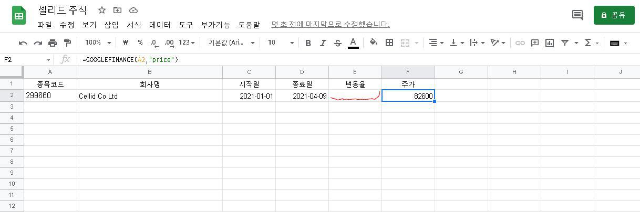 셀리드주가