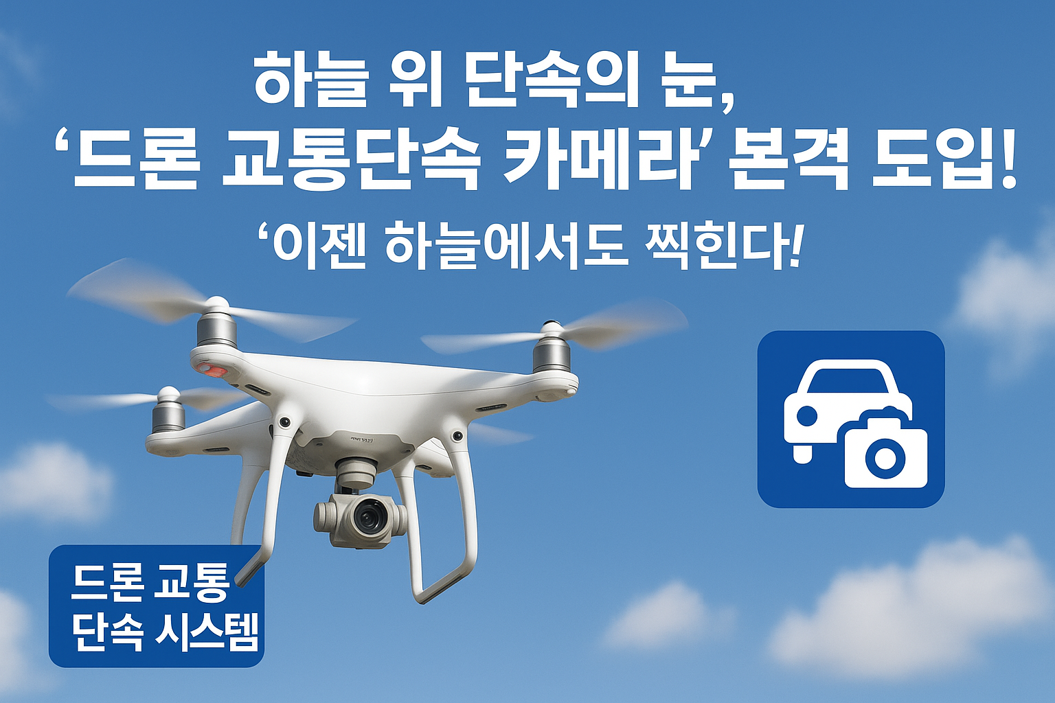 하늘 위 단속의 눈, '드론 교통 단속 카메라' 본격도입!