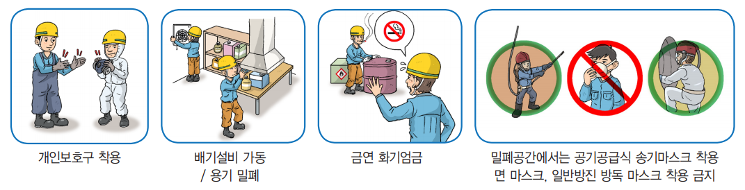 취급시 주의사항 및 예방조치