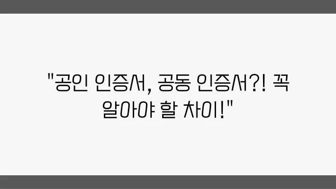 공인 인증서의 특징