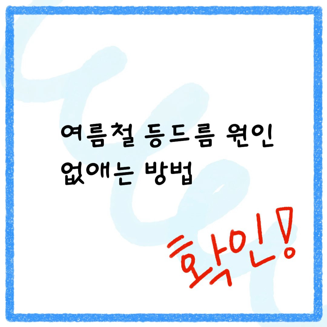 여름철 등드름 원인 없애는 방법