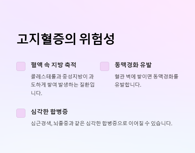 고지혈증 위험성