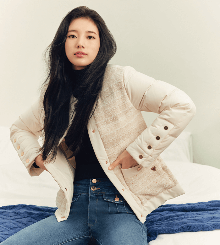  신사와 아가씨 (48회) 박하나 경랑 다운 자켓 _ 게스 트위드 배색 경량 다운 점퍼 (조사라 옷)