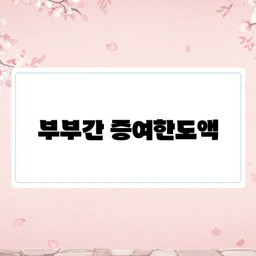 부부간 증여한도액