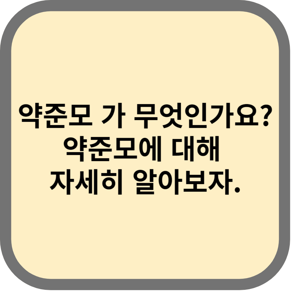 약준모뜻알아보기