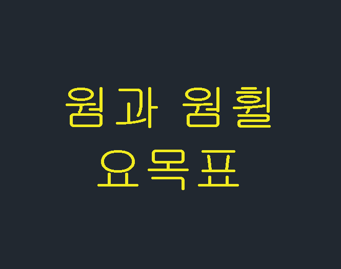  웜과 웜휠 요목표