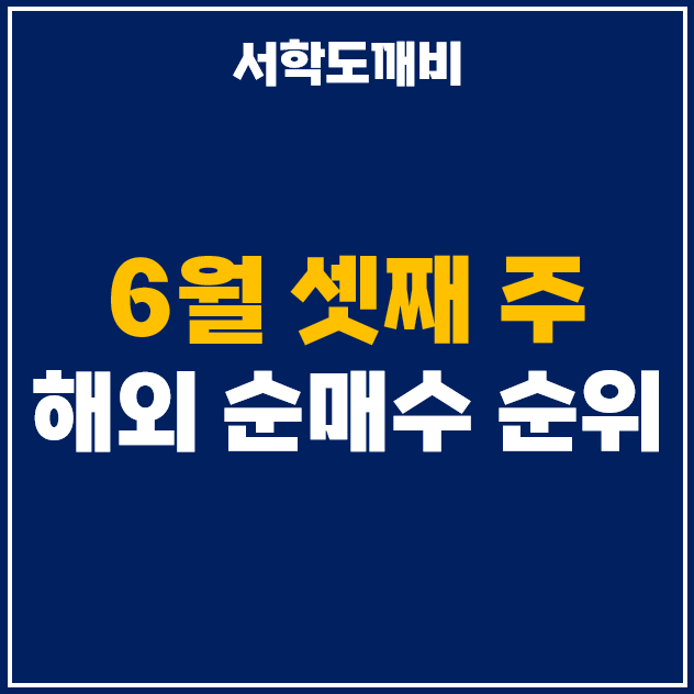  6월 셋째주 해외 순매수 상위 주식