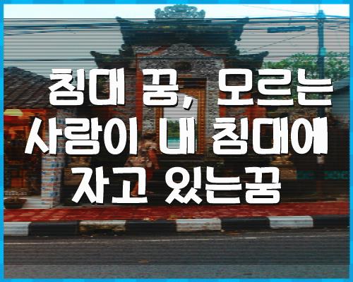 침대 꿈, 낯선 사람이 내 침대에서 자는 꿈 1