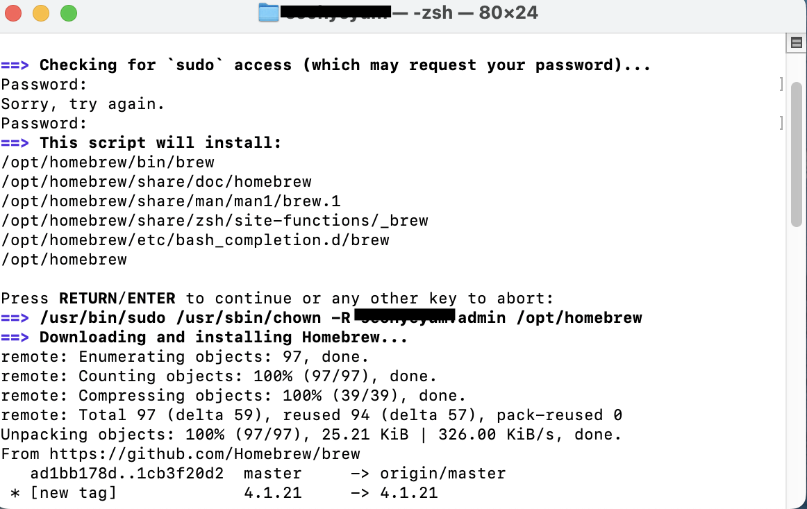 Putty 설치(Mac) M1 process