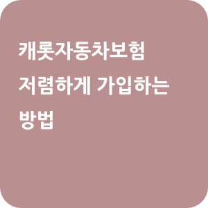 캐롯자동차보험 저렴하게 가입하는 방법