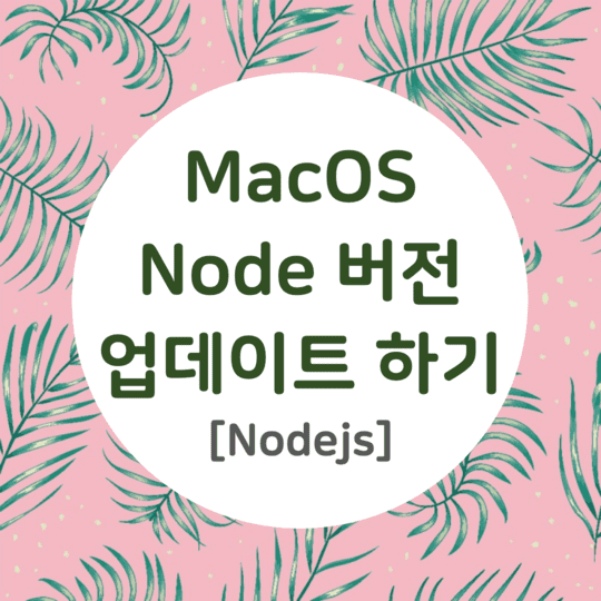 Nodejs - MacOS Node 버전 업데이트 하기