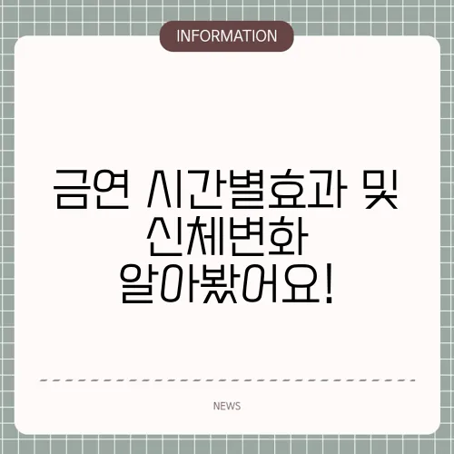 금연 시간별효과 및 신체변화 알아봤어요!
