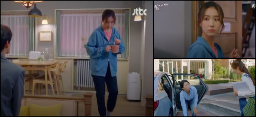  [TV속패션] 드라마 런온 6회 신세경 패션 모음 #런온 6회 신세경 파란색 집업 후드 패션 #신세경 에미스 에코백