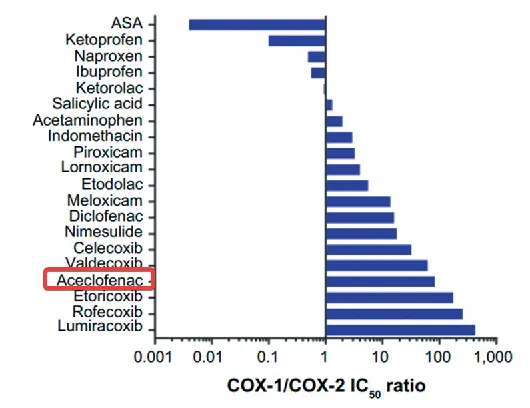 아세클로페낙-COX1-COX2-선택성