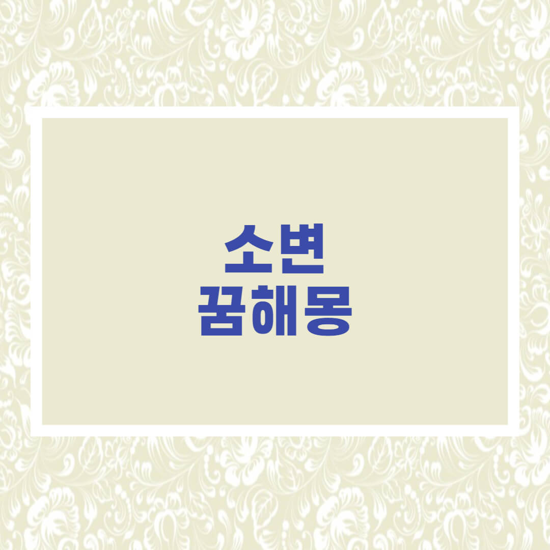  소변 꿈해몽 총정리