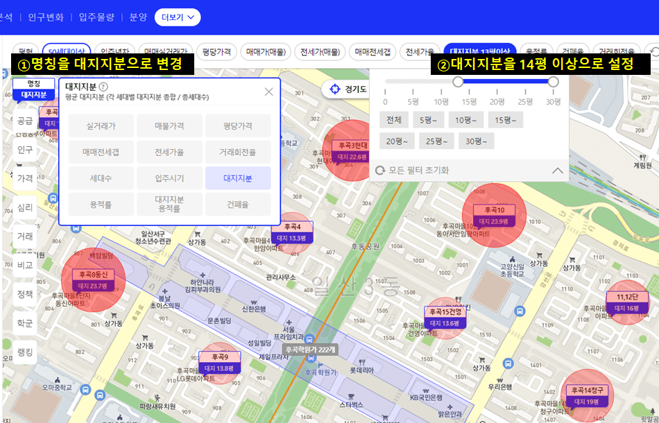  1기 신도시 재건축과 리모델링 아파트 평가하는 가장 쉬운 방법 (일산-분당-평촌-중동-산본, 6억 이하 아파트, 꿀팁,아파트실거래가, 아실, 대지면적, 용적률, 3종 2종 주거지, 분석 사용)