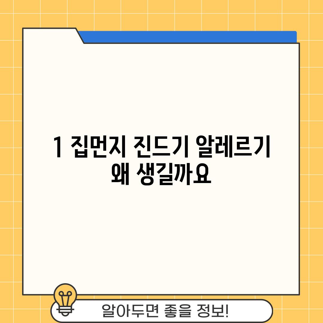 1. 집먼지 진드기 알레르기, 왜 생길까요?