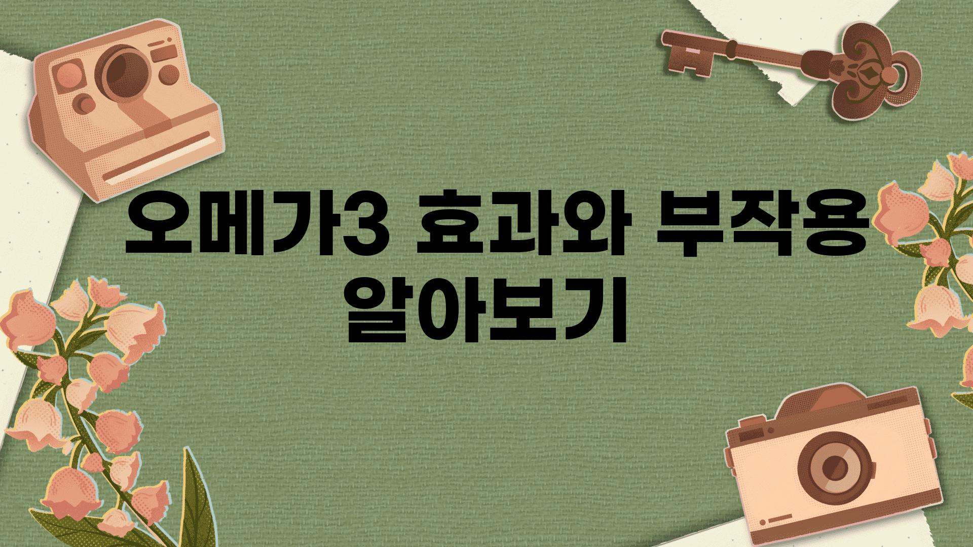  오메가3 효과와 부작용 알아보기