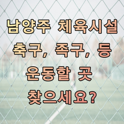 배드민턴장 등 시설 이용방법 알고 계시나요? 남양주 체육시설 : 축구장, 풋살장, 8