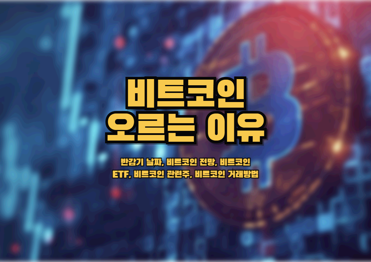  비트코인 오르는 이유, 반감기 날짜, 비트코인 전망, 비트코인 ETF, 비트코인 관련주, 비트코인 거래방법